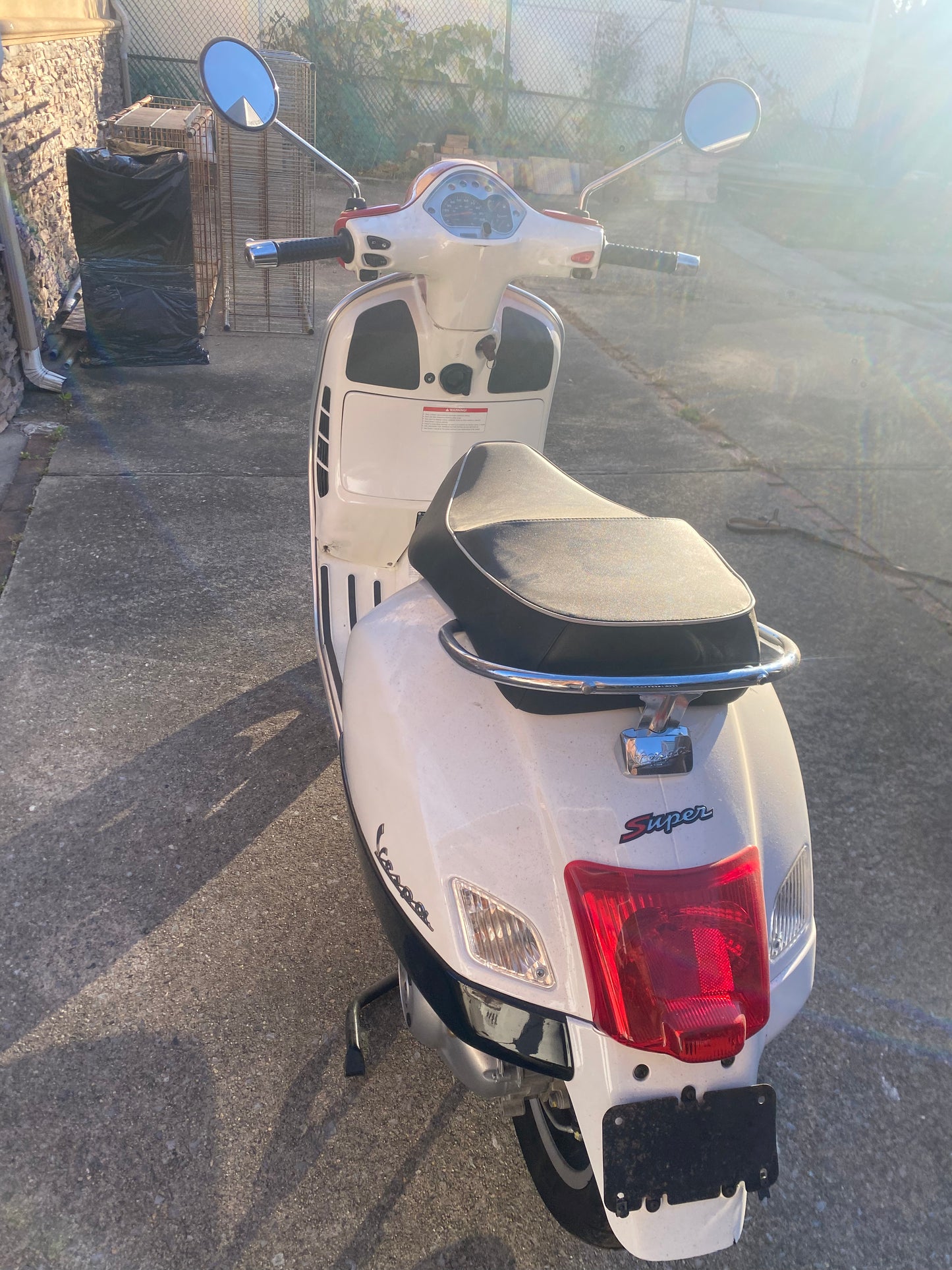 White/Red Vespa Super Scooter